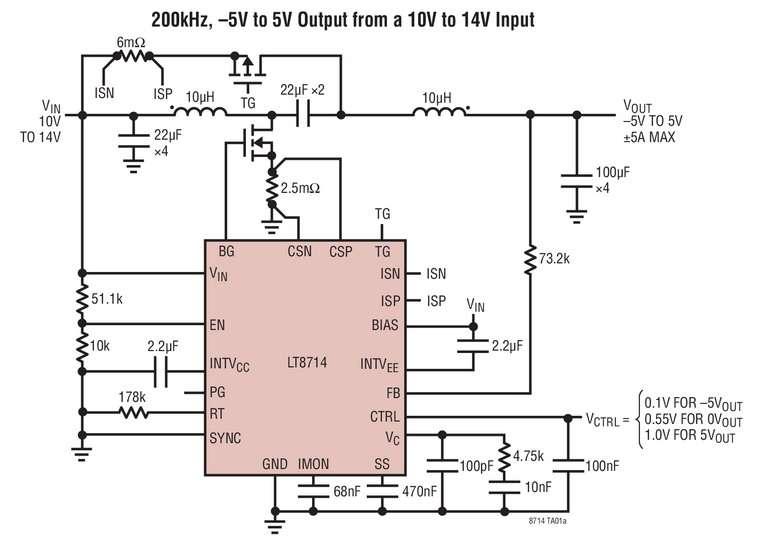 Contr�leur DC/DC, quatre quadrants, synchrone, 80V, sortie bipolaire, pouvant g�n�rer ou recevoir jusqu�� 5A