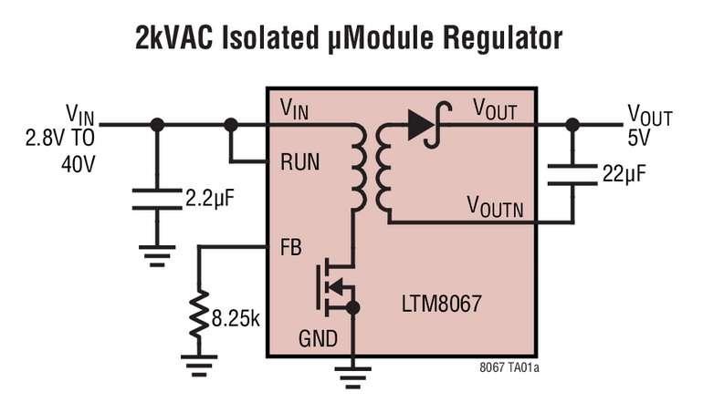Convertisseurs �Module, isol�s 2kV en alternatif, entr�e 2,8V � 40V, reconnus conformes � la norme d�information de s�curit� des �quipements UL60950