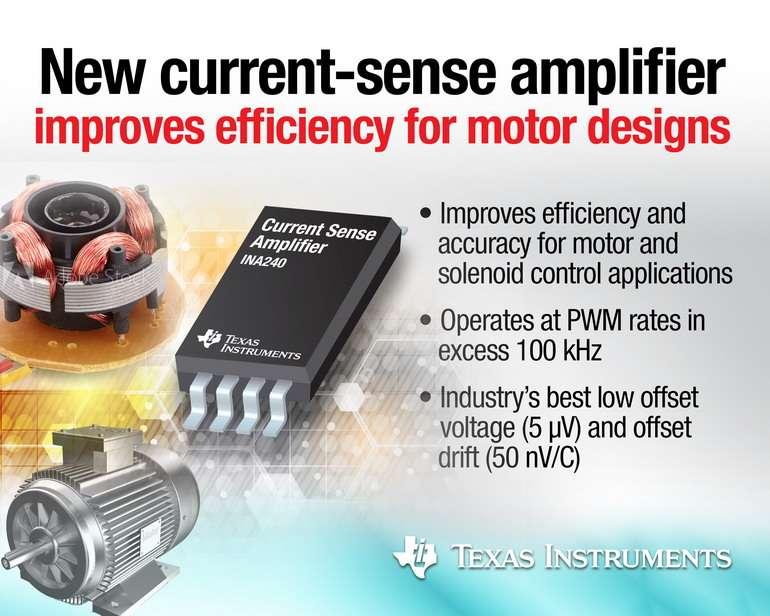 TI permet une conception de moteurs plus efficiente gr�ce � un amplificateur de mesure de courant plus rapide et plus pr�cis