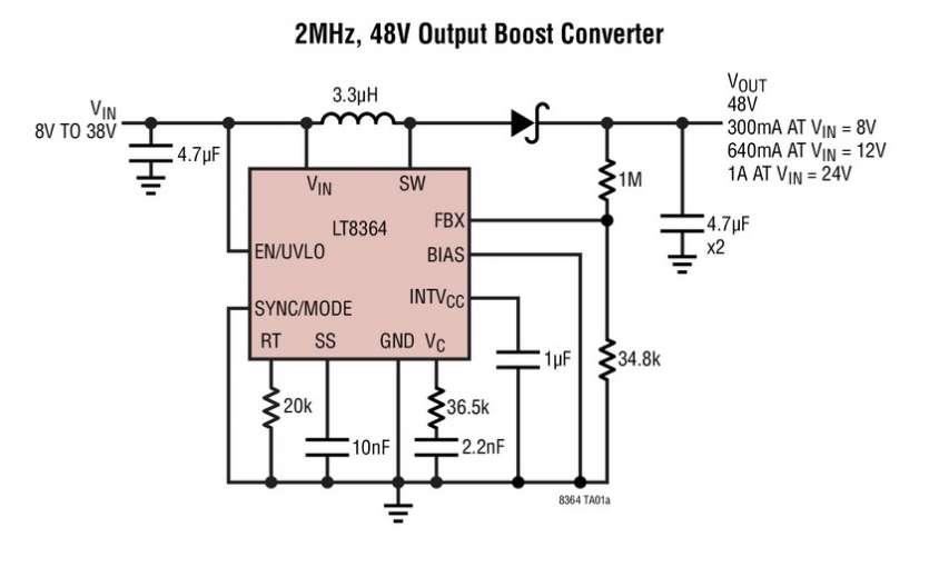 Convertisseur Boost / SEPIC / Inverseur 2MHz d�Analog Devices avec transistor de puissance 60V, 4A et IQ = 9�A